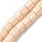 Polymer Clay Beads Strands, Column, Floral White, 6~6.5x6~6.5mm, Hole: 1.2mm, about 61~64pcs/strand, 15.55~15.94''(39.5~40.5cm)