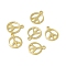 Rack Plating Brass Charms, Long-Lasting Plated, Cadmium Free & Nickel Free & Lead Free, Flat Round with Peace Sign Charm, Real 18K Gold Plated, 10x8x0.5mm, Hole: 1mm