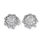 Brass Micro Pave Cubic Zirconia Beads Caps, Flower, Platinum, 12x11x5.5mm, Hole: 2mm