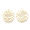 Brass Pendants, Oval, Real 18K Gold Plated, 22x18x0.5mm, Hole: 1mm