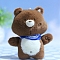 Cute Cloth Plush Bear Pendant Decorations, for Keychain, Purse, Backpack Ornament, Coconut Brown, 120mm