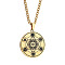 Stainless Steel Flower of Life Metatron Angel Solomon Pendant Necklaces, Twisted Chain Necklaces