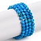 Natural Howlite Beads Strands, Dyed, Faceted, Round, Dodger Blue, 3mm, Hole: 0.8mm, about 119~129pcs/strand, 15.35''(39cm)