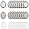 SUNNYCLUE DIY Blank Oval Dome Pendant Making Kit, Including Alloy Pendant Settings with Rhinestone, Glass Cabochons, Antique Silver, 60Pcs/bag