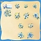 Beautiful Day Sticker Pack Christmas Flower Season Series Self-Adhesive PET Picture Stickers, for DIY Album Scrapbook, Greeting Card, Background Paper, Magazine, Sky Blue, 80x80mm