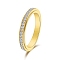 Rotatable Stainless Steel,  Rhinestone Finger Rings  for Women, Golden, US Size 10(19.8mm)