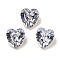 Glass Rhinestone Cabochons, Flat Back & Back Plated, Faceted, Heart, Alexandrite, 6.5x6x4mm