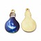 Alloy Printed Pendants, Cadmium Free & Nickel Free & Lead Free, Bulb, Marine Blue, 28x17x2mm, Hole: 1.8mm