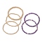 5Pcs 5 Style Natural Amethyst & Brass Beaded Stretch Bracelets Set for Women, Inner Diameter: 2-1/8 inch(5.4cm), 1Pc/style