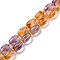 Natural Ametrine Beads Strands, Barrel, with Seed Beads, 12x8mm, Hole: 1mm, about 28pcs/strand, 15.55 inch(39.5cm)