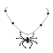 Halloween Spider Pendant Necklaces, Glass with Lava Rock Necklaces, Black, 19.09 inch(48.5cm)