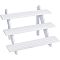 DIY 3 Tier Wooden Display Riser Kit, for Models, Building Blocks, Doll Display Holder, Storage Organizer Rack, with Screws & Wing Nuts, White, 39x7.6x1.1cm