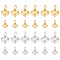 PandaHall Elite 24Pcs 4 Style Alloy Charms, with 304 Stainless Steel Jump Rings, Heart, Platinum & Golden, 9~12x8~12x4~6mm, Hole: 4.6~6.5mm, 6pcs/style