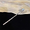 Alloy Hair Sticks, Hair Accessories for Woman Girls, with Moonstone Spider, Silver, 179x32mm