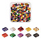 Craftdady 200Pcs 10 Colors Electroplate Glass Seed Beads, 2-Hole, Rectangle, Mixed Color, 5x4.5~5.5x2~2.5mm, Hole: 0.5~0.8mm, 20pcs/color