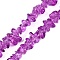 Transparent Glass Beads Strands, Imitation Gemstone, Nuggets, Purple, 4~11x8~10x2~8mm, Hole: 0.7mm, 31.10''(79cm)