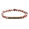 6MM Natural Imperial Jasper Beaded Bracelets, Tube Brass Micro Pave Cubic Zirconia Stretch Bracelets