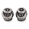 304 Stainless Steel European Beads, Large Hole Beads, Rondelle, Antique Silver, 9.5x9mm, Hole: 4mm