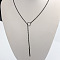 Alloy Lariat Necklaces, Jewelry for Women, Black, Stick, 24.21 inch(61.5cm)