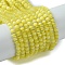 Cat Eye Beads Strands, Round, Yellow, 3mm, Hole: 0.5mm, about 130pcs/strand, 160.63''(408cm)