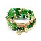 Bohemian Handwork Multi-Colored Stone Beaded Bracelet, Acrylic, Green, Inner Diameter: 1-7/8 inch(4.8cm)