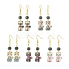 5 Pair 5 Style Rack Plating Alloy Cat Shape Dangle Earrings EJEW-JE05446-1