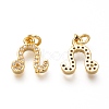 Brass Micro Pave Clear Cubic Zirconia Pendants ZIRC-P081-G06-RS-2