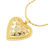 Brass Micro Pave Clear Cubic Zirconia Pendant Necklaces NJEW-M220-01C-G-1