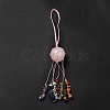 Natural Rose Quartz Round Pendant Decorations G-G997-A07-3