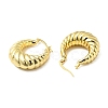 Brass Croissant Hoop Earrings for Women EJEW-A079-01G-2