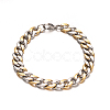 304 Stainless Steel Cuban Link Chain Necklaces & Bracelets Jewelry Sets SJEW-I081-04-10mm-4