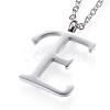 304 Stainless Steel Initial Pendant Necklaces NJEW-P151-E-P-3