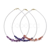 Glass with Natural Gemstone Chip Necklaces NJEW-JN04852-1