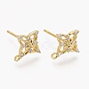Brass Micro Pave Clear Cubic Zirconia Stud Earring Findings ZIRC-L098-041G-1