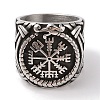 Viking 304 Stainless Steel Vegvisir Wide Finger Rings for Mens RJEW-U005-21A-05-2