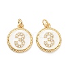 Brass Micro Pave Clear Cubic Zirconia Charms ZIRC-I052-16G-03-2