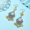 Natural & Synthetic Mixed Gemstone Heart Chandelier Earrings EJEW-JE05364-4