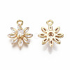 Brass Micro Pave Clear Cubic Zirconia Charms X-KK-S360-046-NF-2
