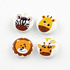 2-Hole Animal Pattern Printed Wooden Buttons X-BUTT-R033-017-1