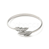 Non-Tarnish 304 Stainless Steel Leaf Cuff Bangles BJEW-A003-03P-2