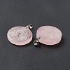 Natural Rose Quartz Pendants G-P491-05P-01-4