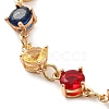 Colorful Glass Link Chain Bracelets BJEW-B075-07-2