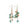 Golden Plated Brass Dangle Earrings EJEW-K275-01G-01-1