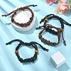 4Pcs 2 Colors Waxed Cotton Macrame Pouch Empty Stone Holder for Link Braclets Making BJEW-CJ0001-03-6