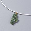 Natural Tourmaline Pendant Necklaces NJEW-P245-B01-G-3