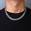 201 Stainless Steel Curb Chain Necklaces for Men NJEW-Q336-07A-P-2