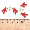 Christmas Theme Alloy Red Enamel Deer Horn Connector Charms PALLOY-T020-27KCG-3