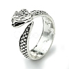 Snake Alloy Open Cuff Rings RJEW-K275-56AS-1