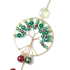 Christmas Glass Beads Wire Wrapped Tree of Life Hanging Ornaments HJEW-TA00209-4