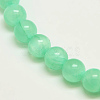 Dyed Natural Green Jade Beads Strands X-JBS053-6MM-27-1